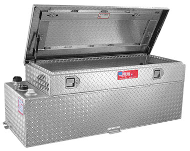 Capacity Diamond Plate RDS Fuel Transfer/Auxiliary Tank/Toolbox Combo with 8 GPM Pump 52-Gal Model# 73615 